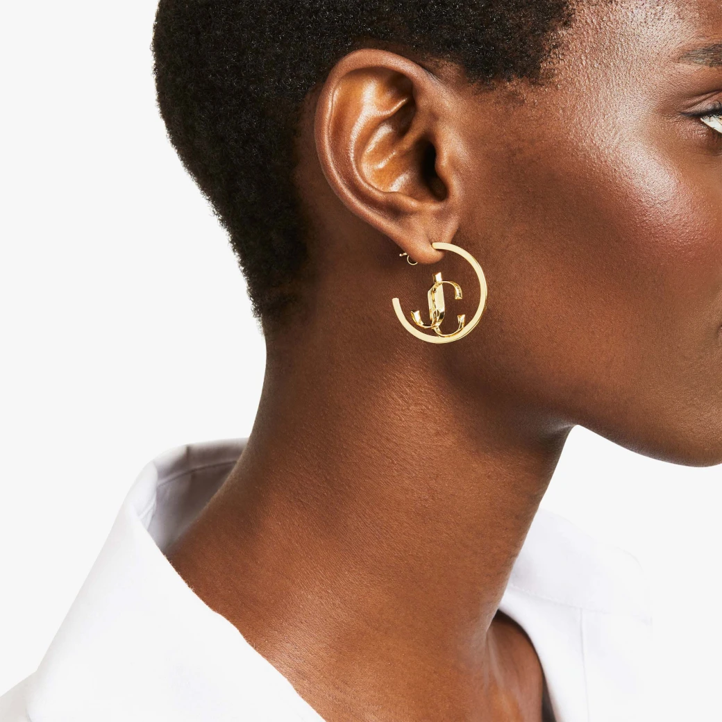 JC Monogram Hoops